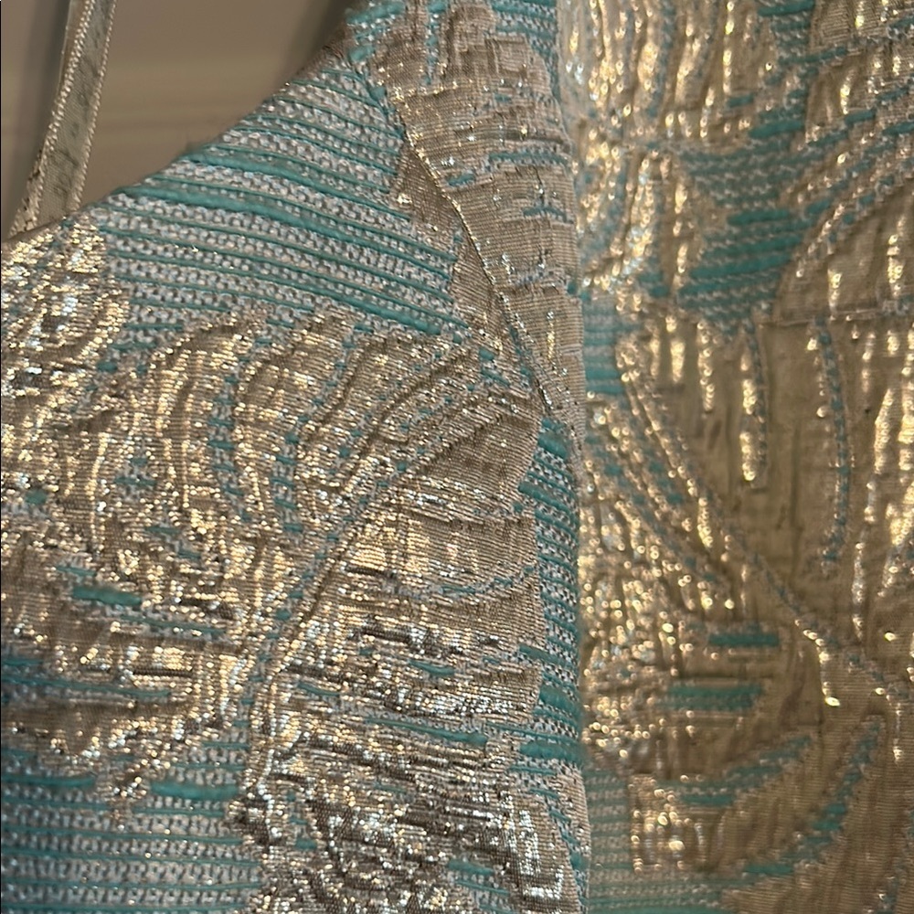 Turquoise and Silver Patterned Lilly Pulitzer Dre… - image 3